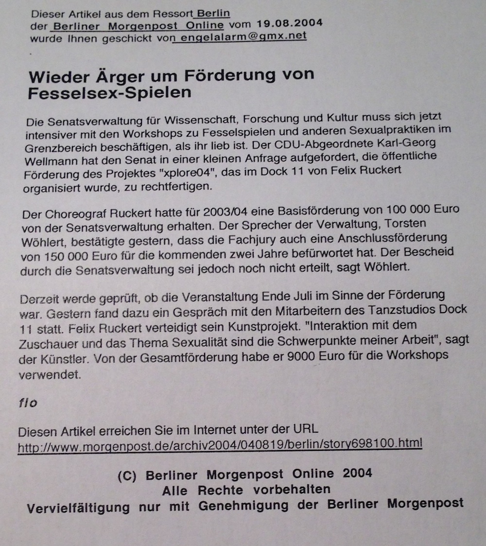 xp04 Berliner Morgenpost Wieder Arger um Forderung von Fesselsex Spiele